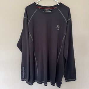Harley Davidson Men’s 2XL Perforated Black Pullover Long Sleeve Sweater Shirt